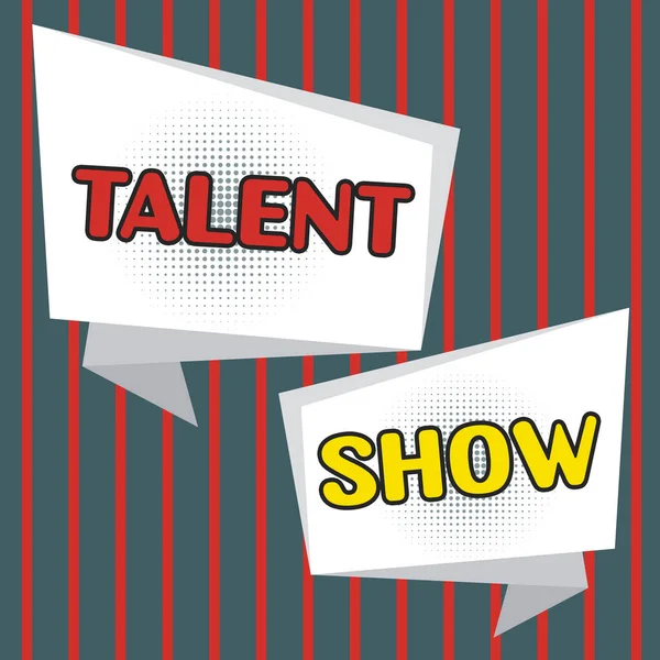 Sinal Escrita Mão Talent Show Conceito Significado Competição Artistas Mostram — Fotografia de Stock