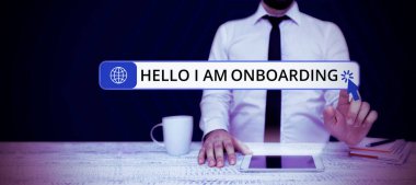 Merhaba Ben Biniyorum başlığını sunan metin başlığı, Yeni bir çalışanı bir organizasyona entegre etmek için Eylem Süreci Üzerine Yazılmış Sözcük