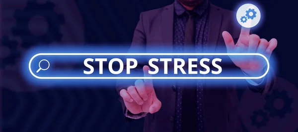Εννοιολογική Απεικόνιση Stop Stress Επιχειρηματική Προσέγγιση Ζητήστε Βοήθεια Πάρτε Φάρμακα — Φωτογραφία Αρχείου