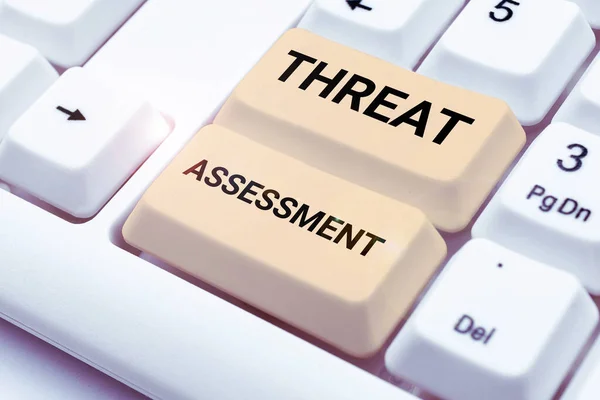 Conceptual display Threat Assessment, Business approach determining the seriousness of a potential threat