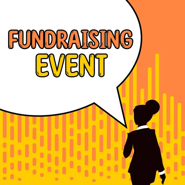 Text Ukazuje Inspiraci Fundraising Event Business Idea Kampaň Jejímž Účelem — Stock fotografie