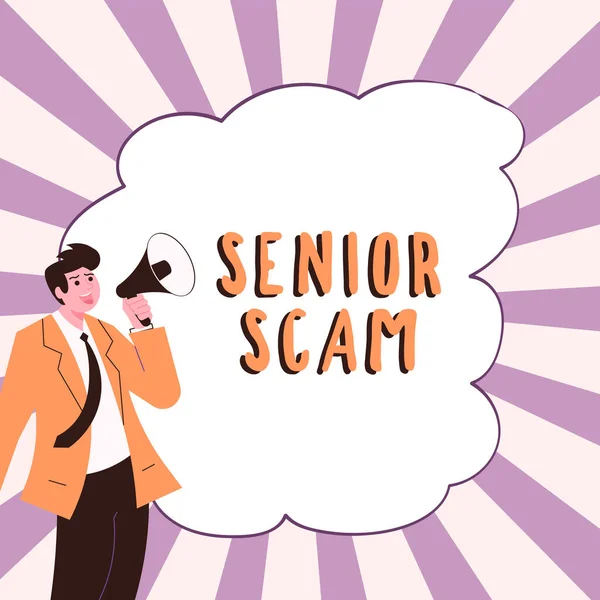 Senior Scam 노인들의 저축을 목표로 계획에 기록된 — 스톡 사진