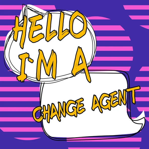 Κείμενο Που Δείχνει Έμπνευση Hello Change Agent Word Γράφτηκε Κάποιον — Φωτογραφία Αρχείου