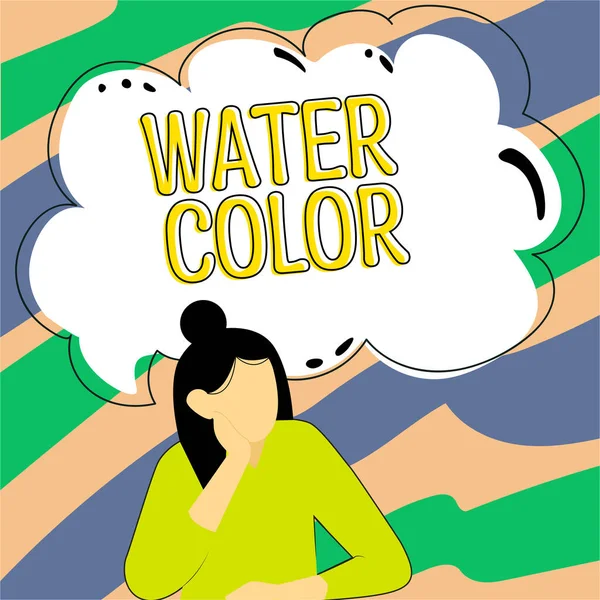 水の色を示すインスピレーション ビジネスは ガムアラビア語などの水溶性バインダーを紹介し 水で薄くする — ストック写真