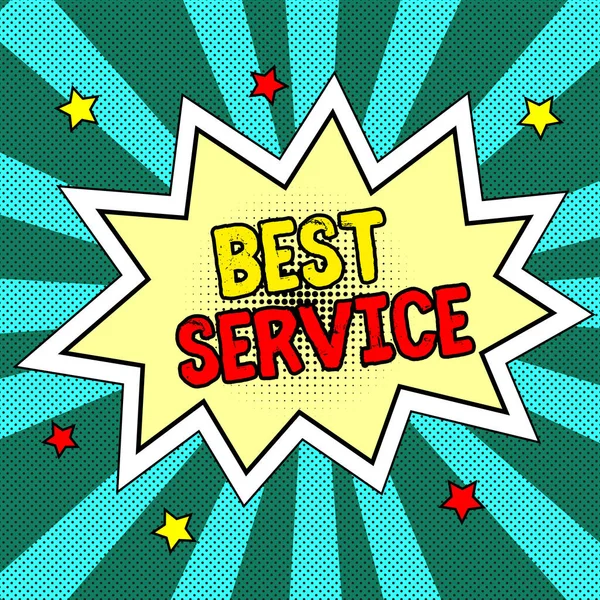 Γράφοντας Εμφάνιση Κειμένου Best Service Business Βιτρίνα Καλύτερα Αναθεωρημένη Βοήθεια — Φωτογραφία Αρχείου