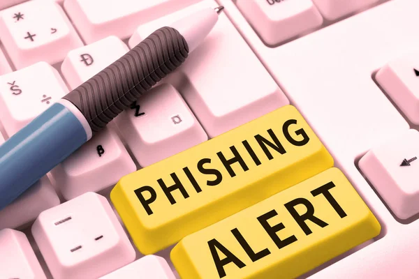 Phishing Alarmı Gösteren Imza Vitrini Hassas Bilgi Edinmek Için Yapılan — Stok fotoğraf