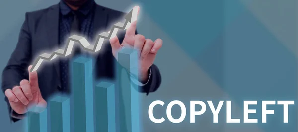 Inspiração Mostrando Signo Copyleft Conceito Que Significa Direito Usar Livremente — Fotografia de Stock
