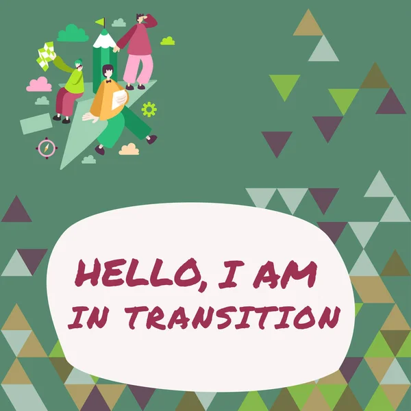 Inspiráció Mutató Jel Hello Transition Fogalmi Fotó Egy Időszak Vagy — Stock Fotó