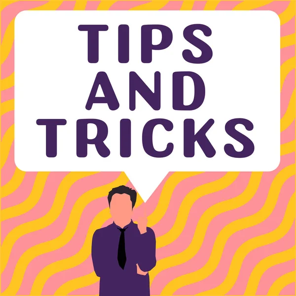 Handschriftliche Text Tipps Und Tricks Business Konzept Hilfreiche Ratschläge Die — Stockfoto