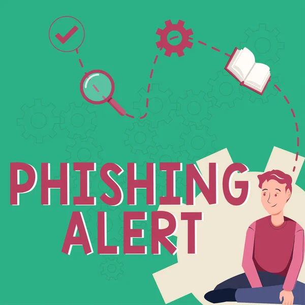 Tekst Pokazujący Inspirację Phishing Alert Pomysł Biznes Świadomy Oszukańczej Próby — Zdjęcie stockowe
