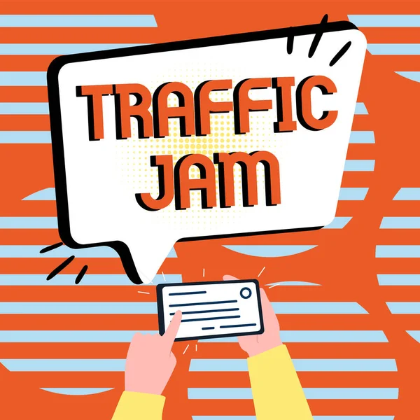 Conceptuele Weergave Traffic Jam Woord Voor Een Groot Aantal Voertuigen — Stockfoto