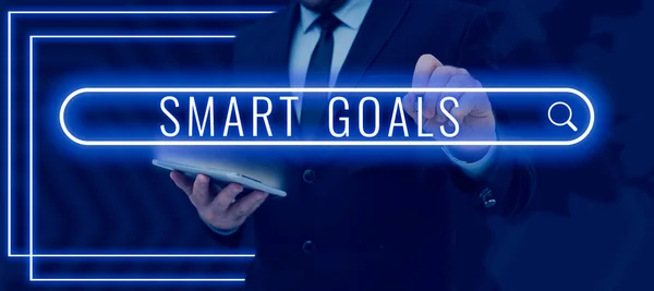 Κείμενο Που Δείχνει Έμπνευση Smart Goals Business Showcase Μνημονική Που — Φωτογραφία Αρχείου