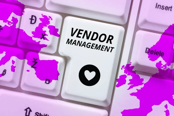 Vendor Management Internet Concept Activity Research Sourcing Vendors — 스톡 사진