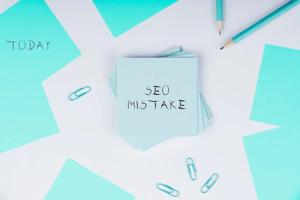 Sign Displaying Seo Mistake Concept Meaning Action Judgment Misguided Wrong — Stock Photo, Image