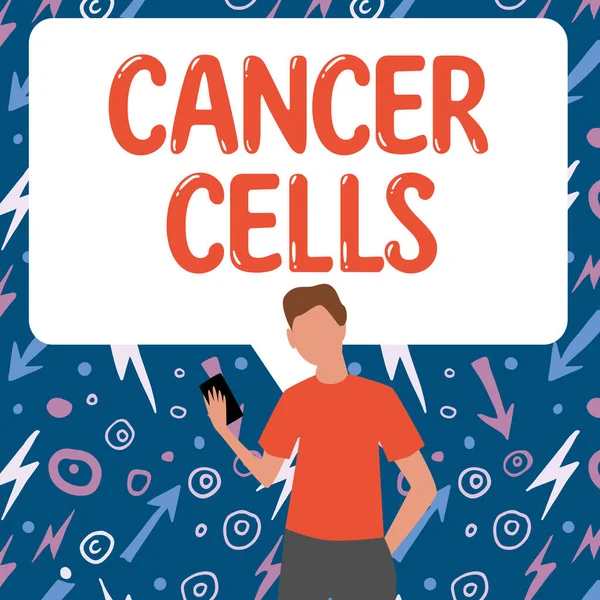 Sinal Exibindo Células Cancerígenas Palavra Escrita Sobre Formação Tumores Sólidos — Fotografia de Stock