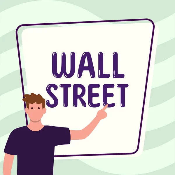 Teken Het Weergeven Van Wall Street Business Showcase Thuisbasis Van — Stockfoto