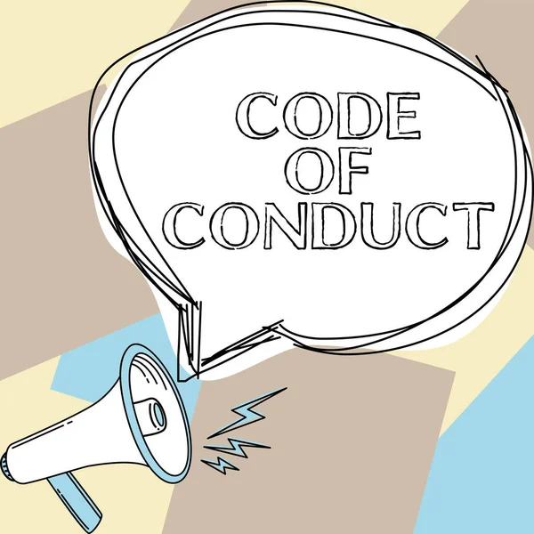 Znak Pokazujący Kodeks Postępowania Pojęcie Oznaczające Reguły Etyczne Kodeks Etyczny — Zdjęcie stockowe
