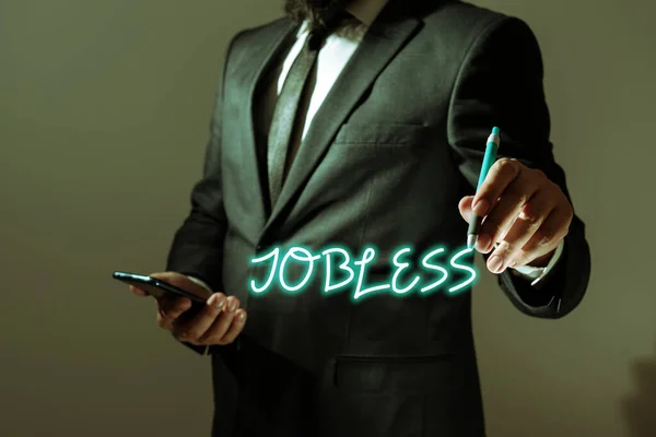 Segnaletica Disoccupazione Idea Imprenditoriale Disoccupato Cerca Impiego — Foto Stock