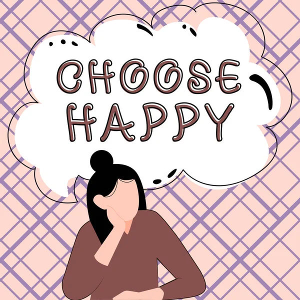 Handwriting text Choose Happy, Word Written on ability to create real and lasting happiness for yourself
