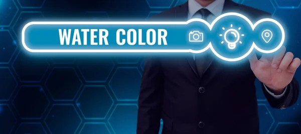 Hand Writing Sign Water Color Business Concept Υδατοδιαλυτό Συνδετικό Υλικό — Φωτογραφία Αρχείου
