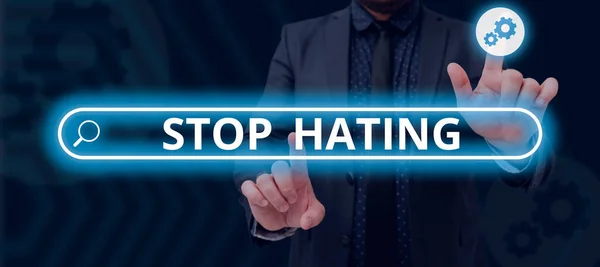 Εγγραφείτε Για Την Εμφάνιση Stop Hating Word Συντάχθηκε Για Την — Φωτογραφία Αρχείου