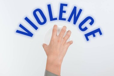 Kavramsal manşet Şiddet, İş Konsepti Fiziksel güç kullanımı Yaralama, kötüye kullanma, zarar verme veya yok etme