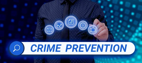 Conceptual Caption Crime Prevention Business Overview Federal Offense Actions Protiprávní — Stock fotografie