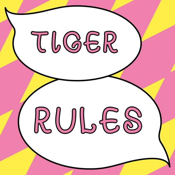 Légende Texte Présentant Tiger Rules Concept Signifiant Volonté Force Personnelle — Photo