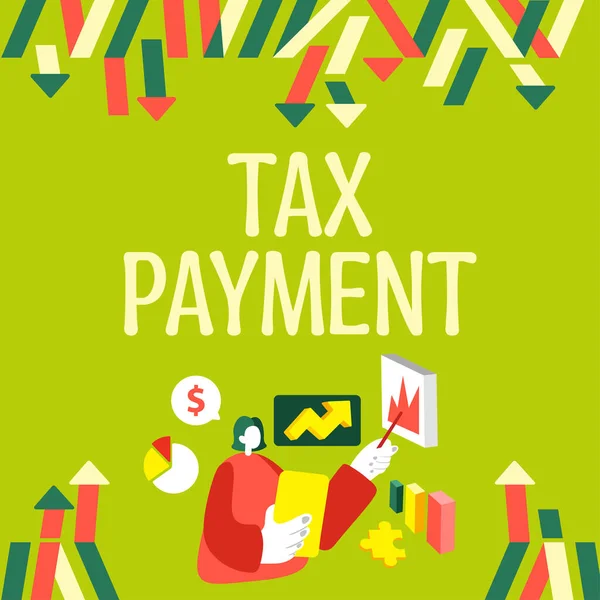 Text Caption Presenting Tax Payment Word Amount Money You Have — Stock Photo, Image