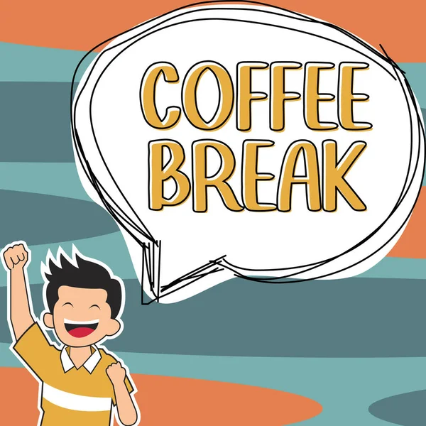 Sinal Escrita Mão Coffee Break Conceito Negócio Pouco Tempo Quando — Fotografia de Stock