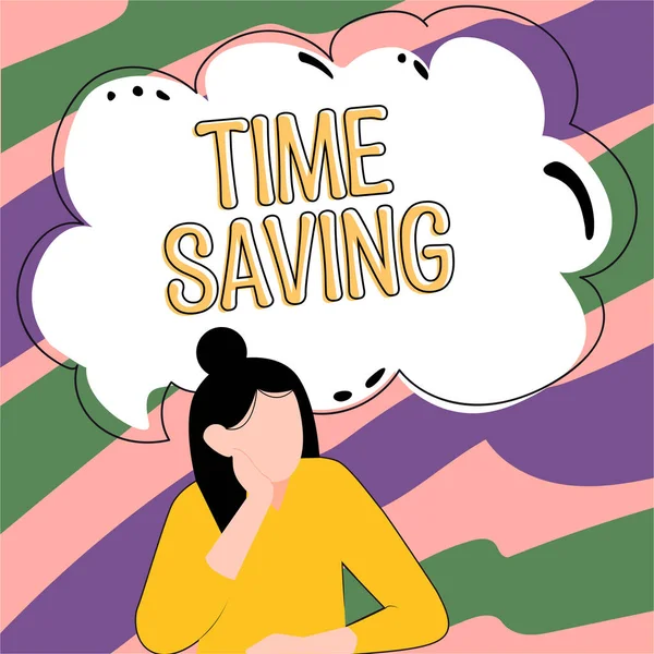 Inspiratie Toont Teken Time Saving Woord Voor Daad Van Het — Stockfoto
