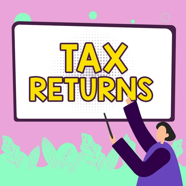 Yazısı Vergisi Dönüşleri Vergi Mükelleflerinin Mali Bilgileri Vergi Yükümlülüğü Ödeme — Stok fotoğraf