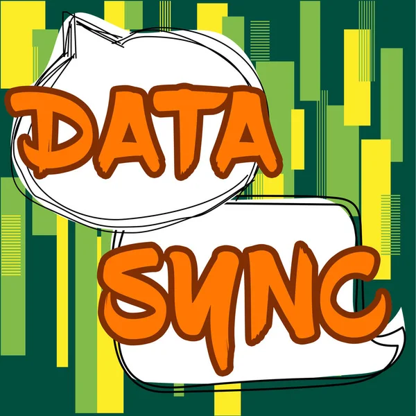 Tekst Met Inspiratie Data Sync Business Idee Data Die Continu — Stockfoto