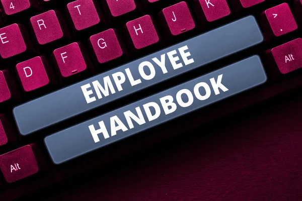 Handwriting Text Employee Handbook Business Concept Documento Que Contém Procedimento — Fotografia de Stock