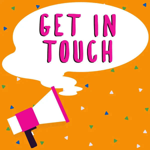 Hand Skrivtecken Get Touch Affärsidé Håll Kontakten Konstant Kommunikation Interaktion — Stockfoto