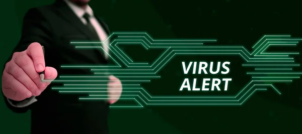 Kavramsal Başlık Virüs Alarmı Konsepti Mesajı Var Olmayan Bir Bilgisayar — Stok fotoğraf
