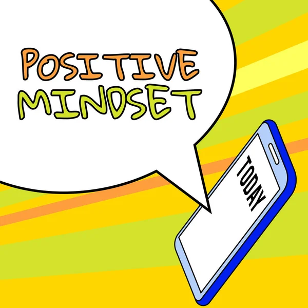 Bildunterschrift Positive Mindset Ein Wort Für Geistige Und Emotionale Einstellung — Stockfoto