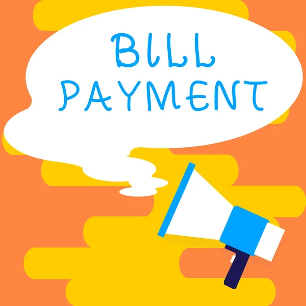 Bill Payment Sunan Metin Başlığı Sunulan Mal Veya Hizmetler Karşılığında — Stok fotoğraf