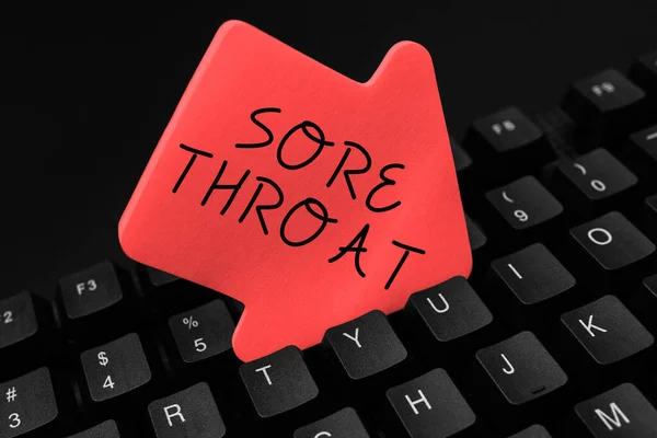 显示灵感的文字 Sore Throat Internet Concept Inflammation Pharynx Fauces Resulting Irritation — 图库照片