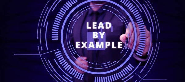 Legenda Texto Apresentando Lead Example Vitrine Negócios Seja Líder Mentor — Fotografia de Stock
