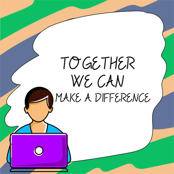 Escrevendo Exibindo Texto Juntos Podemos Fazer Diferença Ideia Negócio Unidade — Fotografia de Stock