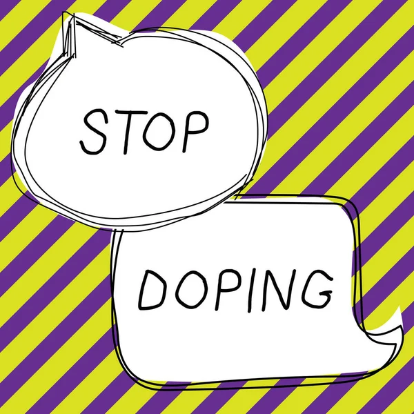 Texto Caligrafia Pare Doping Conceito Negócio Não Use Drogas Proibidas — Fotografia de Stock