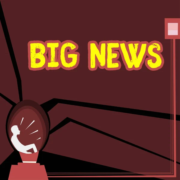 Teksten Weergeven Big News Business Idee Wetende Dat Nog Niemand — Stockfoto