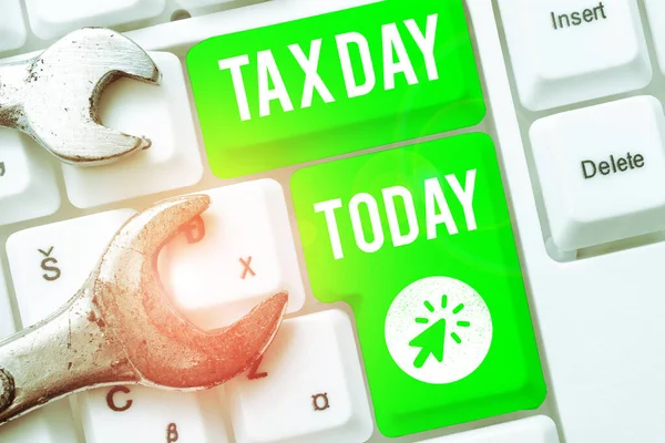 Tax Day Word Colloquial Term Time Individual Income Tax Returns — 스톡 사진