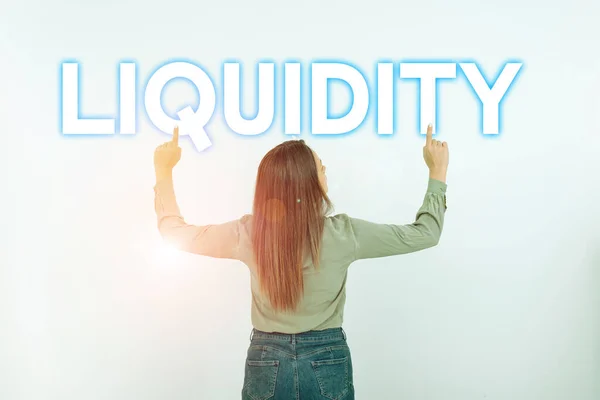 디스플레이 Liquidity Word Cash Bank Balances Market Liquidity Deferred Stock — 스톡 사진