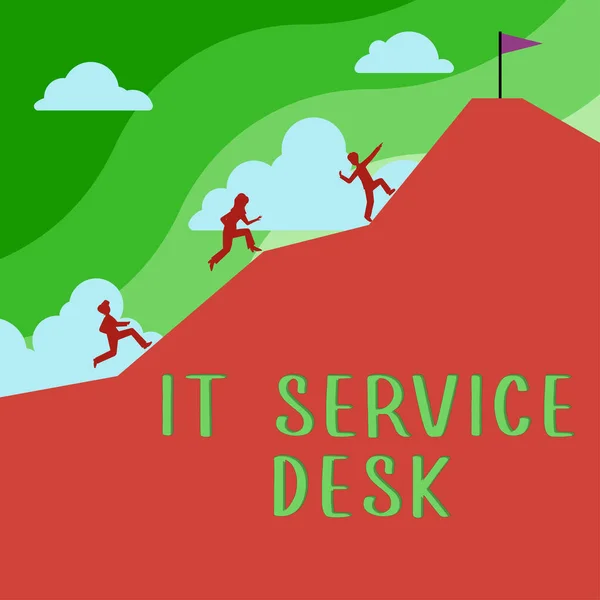 Didascalia Concettuale Service Desk Word Technological Support Online Help Center — Foto Stock