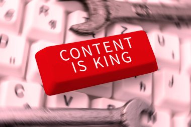 İçeriği sunan metin başlığı King, Business Showcase Content bugünün pazarlama stratejilerinin kalbidir