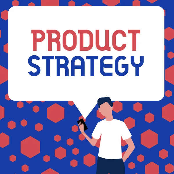 激励表现出产品战略 经营方式 成功产品生产的长远规划发展 — 图库照片