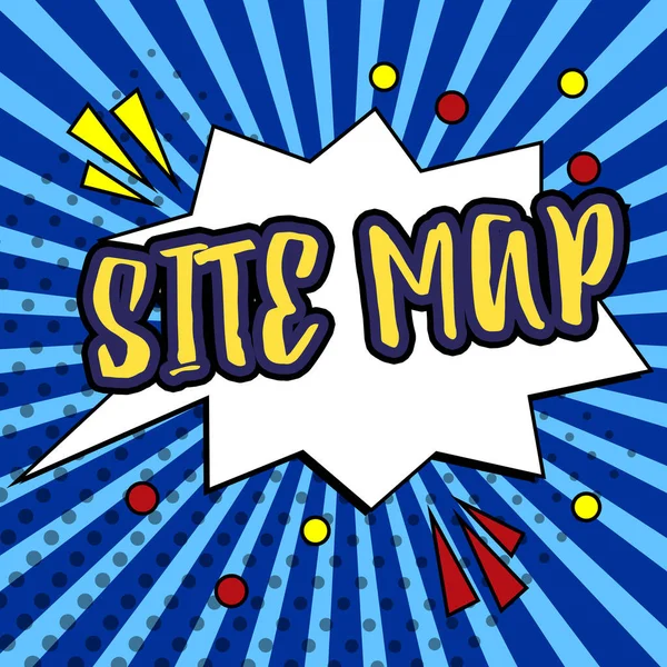 Text sign showing Site Map, Business concept designed to help both users and search engines navigate the site