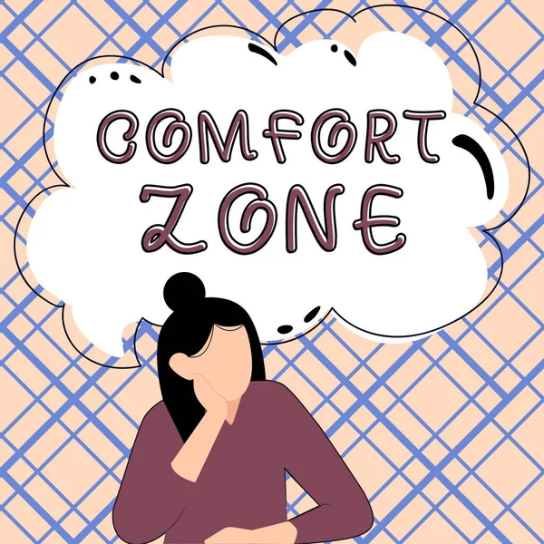 Legenda Conceitual Zona Conforto Conceito Significado Uma Situação Que Sente — Fotografia de Stock